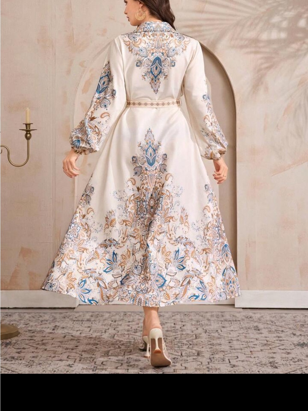 Women’s Long Sleeve Maxi Dress - Picture 2 of 4